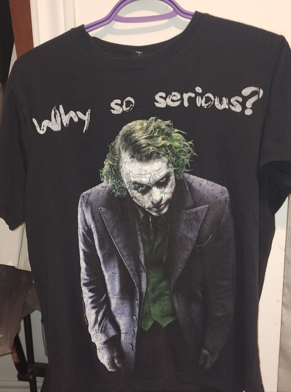 2008 Heath LEDGER Black Graphic 'Why So Serious?' Men’s T-Shirt